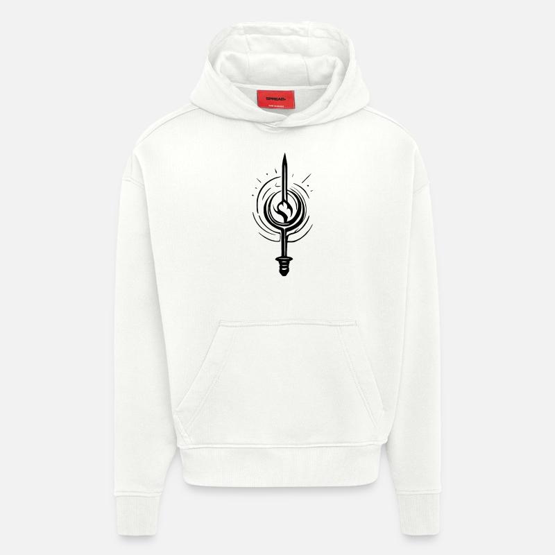 Écho de lame - Sweat à capuche bio épais oversize fabriqué en UE - OFF WHITE