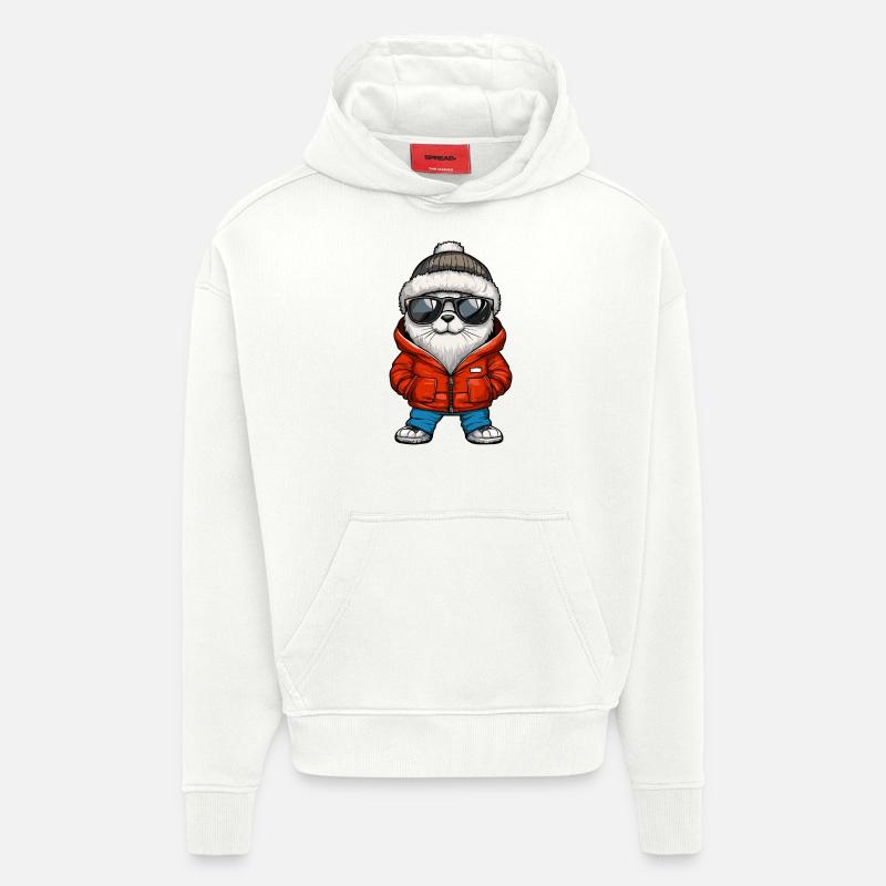 Robbe Tier Cool Comic - Hoodie- made by SPREAD  - OFF WHITE