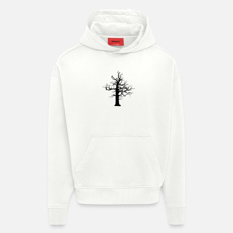 dépérage forestier - Sweat à capuche bio épais oversize fabriqué en UE - OFF WHITE