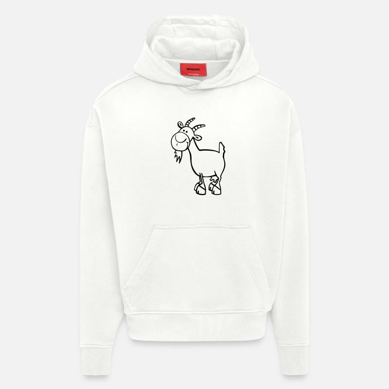 Chévre - Sweat à capuche bio épais oversize fabriqué en UE - OFF WHITE