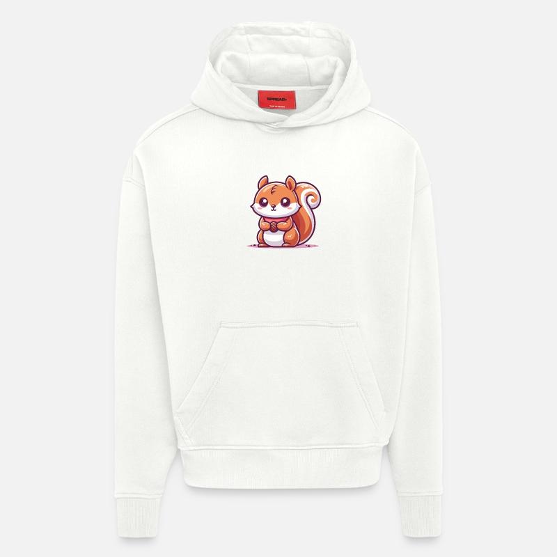 Eichhörnchen mit einem Samen - Hoodie- made by SPREAD  - OFF WHITE