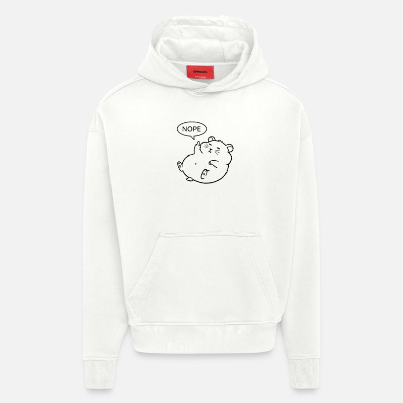 Nope Hamster | Funny Middle Finger Statement - Hoodie- made by SPREAD  - OFF WHITE