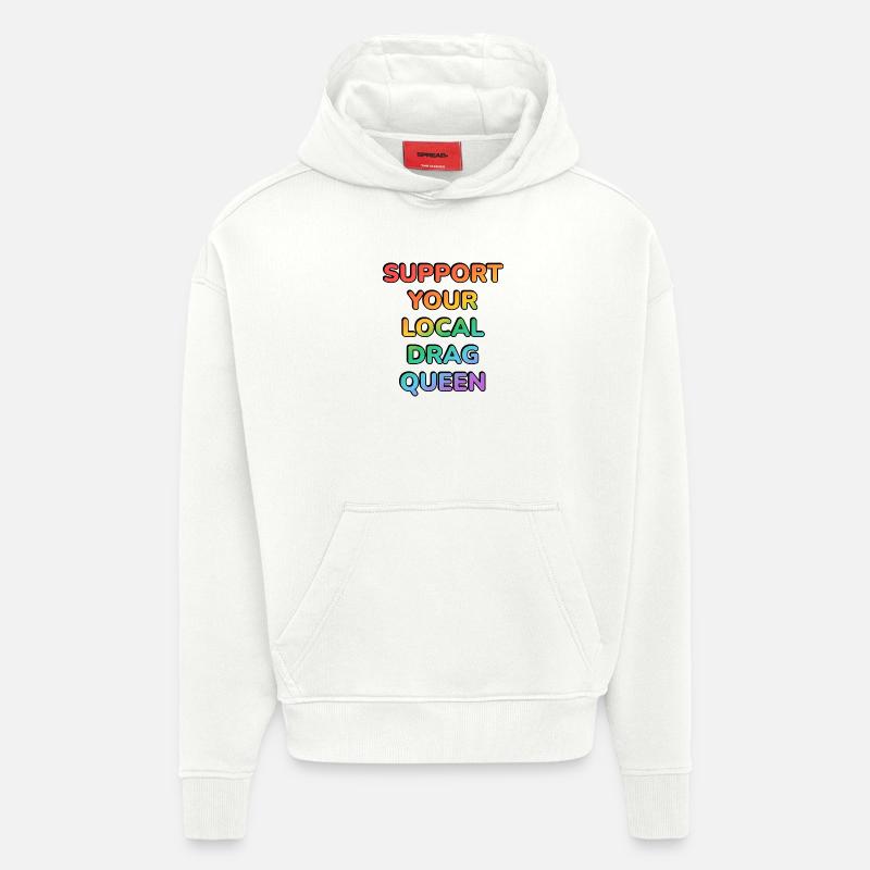 Soutenez votre drag queen locale - Sweat à capuche bio épais oversize fabriqué en UE - OFF WHITE