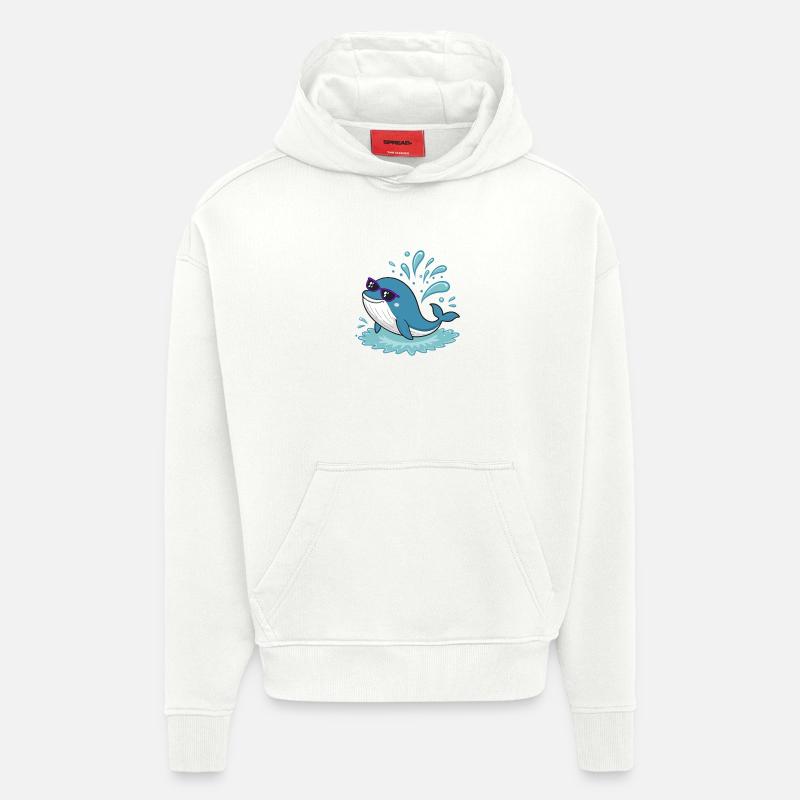 Surferwal mit Sonnenbrille - Hoodie- made by SPREAD  - OFF WHITE