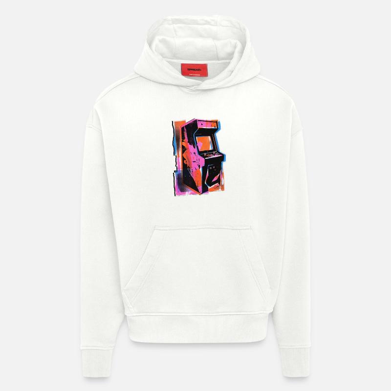 Machine de jeu Retro Wave Gamer - Sweat à capuche bio épais oversize fabriqué en UE - OFF WHITE
