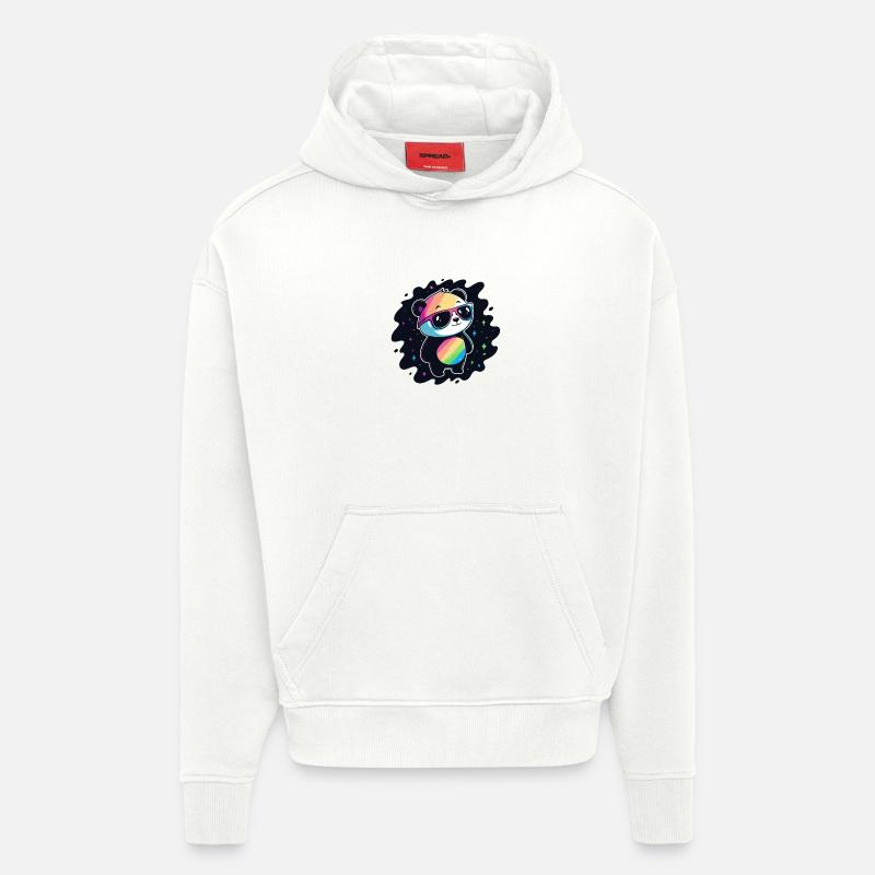 Panda Rainbow Galaxy Coole Brillen - Hoodie- made by SPREAD  - OFF WHITE