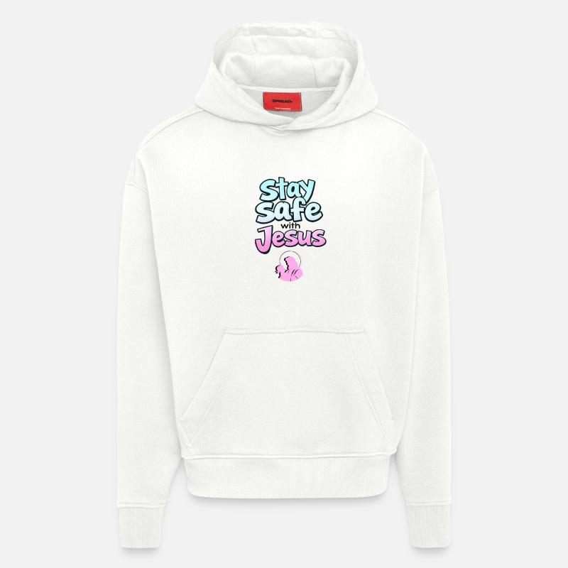 Prends soin de toi, Jésus - Sweat à capuche bio épais oversize fabriqué en UE - OFF WHITE