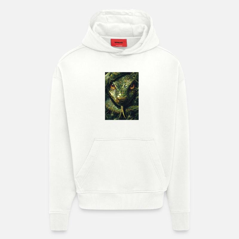 Snake Eye with Leaf Pattern - Hoodie- made by SPREAD  - OFF WHITE