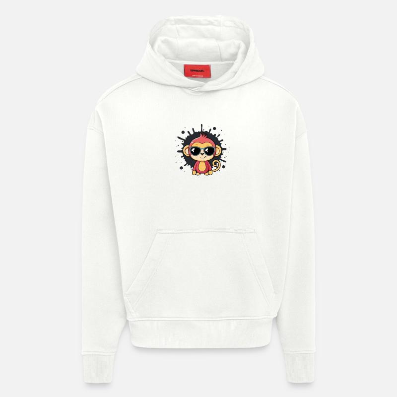 Monkey Chic Splash schwarze Brille - Hoodie- made by SPREAD  - OFF WHITE