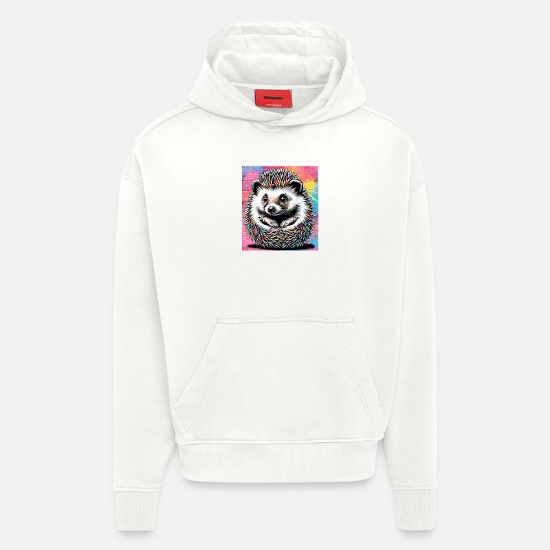 hérisson - Sweat à capuche bio épais oversize fabriqué en UE - OFF WHITE