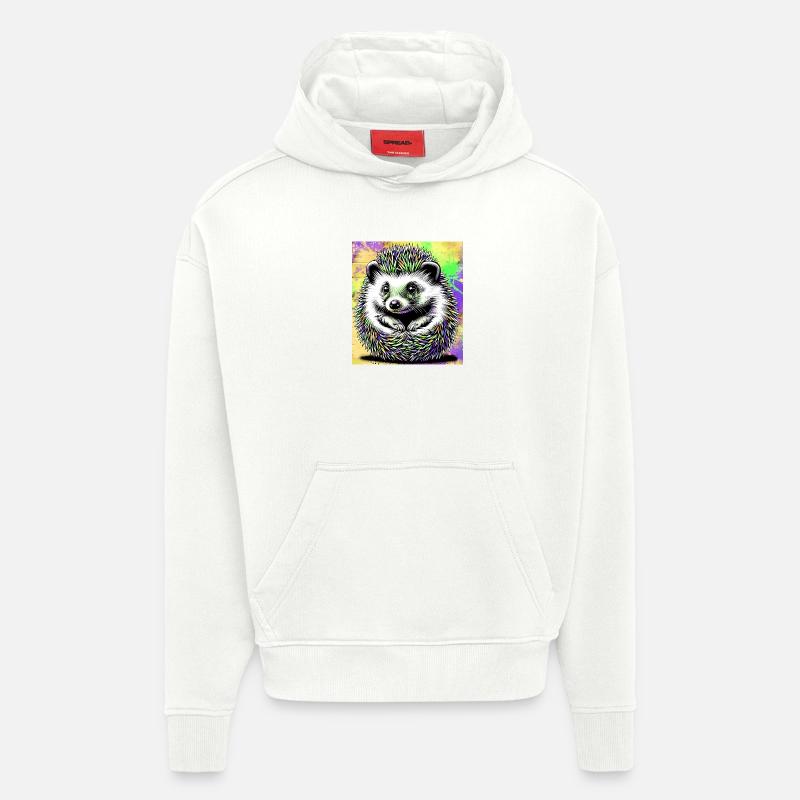 hérisson - Sweat à capuche bio épais oversize fabriqué en UE - OFF WHITE