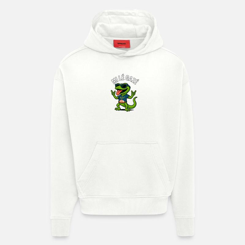 Mi lé Gazé 974 - Sweat à capuche bio épais oversize fabriqué en UE - OFF WHITE