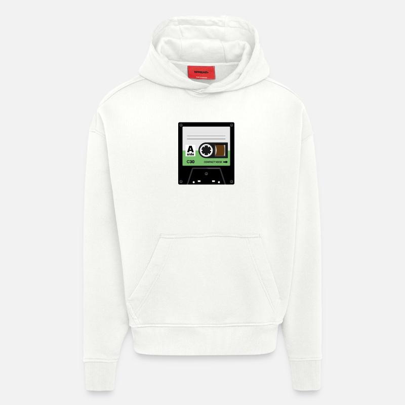 Cassette Minuscule - Sweat à capuche bio épais oversize fabriqué en UE - OFF WHITE