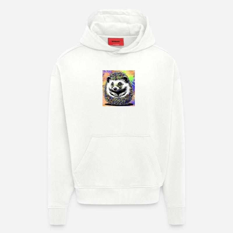hérisson - Sweat à capuche bio épais oversize fabriqué en UE - OFF WHITE