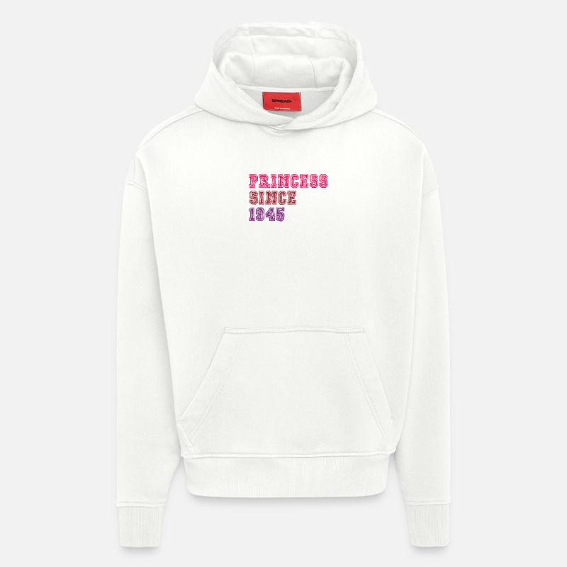 1945 Anniversaire Princesse - Sweat à capuche bio épais oversize fabriqué en UE - OFF WHITE