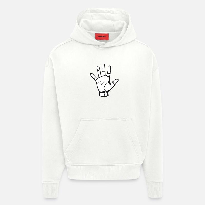 main - Sweat à capuche bio épais oversize fabriqué en UE - OFF WHITE