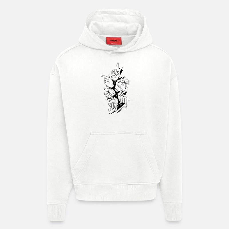 I - Sweat à capuche bio épais oversize fabriqué en UE - OFF WHITE