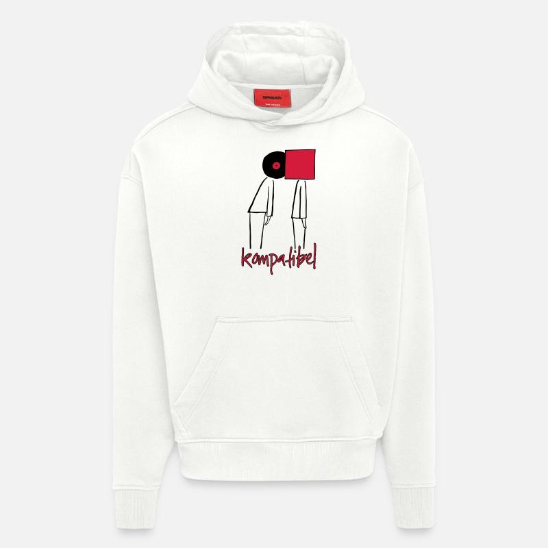 Les collectionneurs de vinyle aiment - Sweat à capuche bio épais oversize fabriqué en UE - OFF WHITE