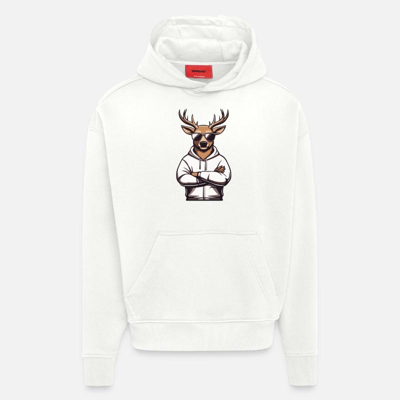 Deer Sunglasses Comic - Hoodie- made by SPREAD  - OFF WHITE