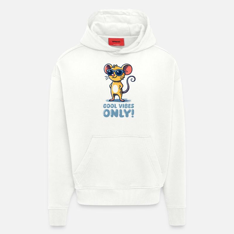 Lunettes de soleil souris cool - Sweat à capuche bio épais oversize fabriqué en UE - OFF WHITE