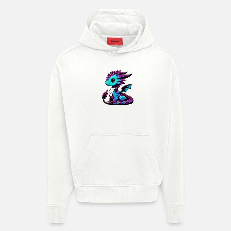 Dragon - Sweat à capuche bio épais oversize fabriqué en UE - OFF WHITE