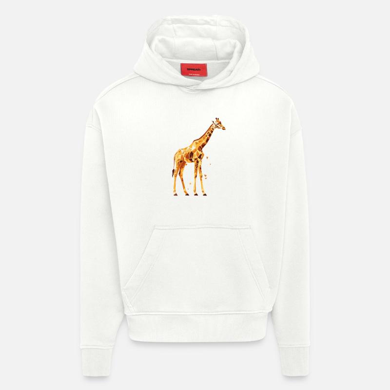 Giraffe_2 - Sweat à capuche bio épais oversize fabriqué en UE - OFF WHITE