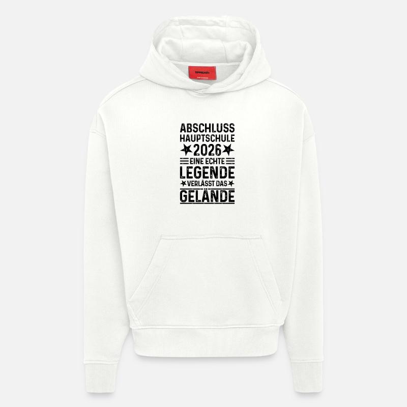 Diplôme du secondaire 2026 - Sweat à capuche bio épais oversize fabriqué en UE - OFF WHITE