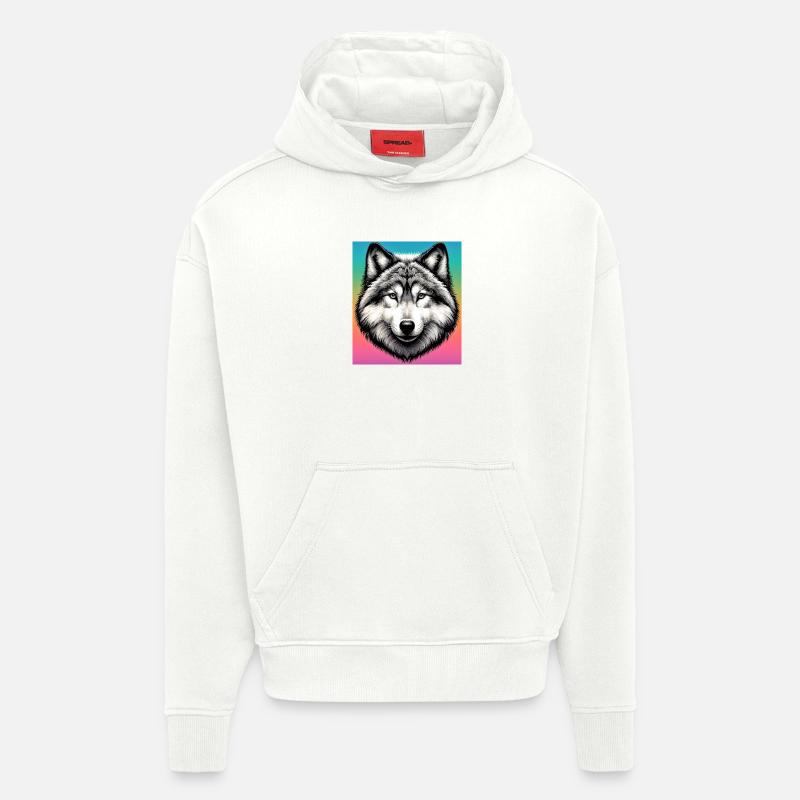 Wolf - Hoodie- made by SPREAD  - OFF WHITE
