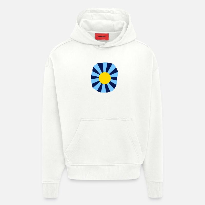 Fleur psychédélique - Sweat à capuche bio épais oversize fabriqué en UE - OFF WHITE