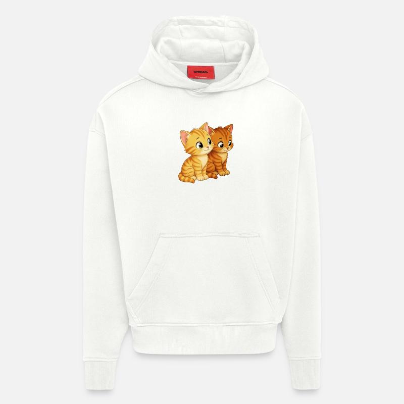 Kätzchen sitzen nebeneiander - Hoodie- made by SPREAD - OFF WHITE