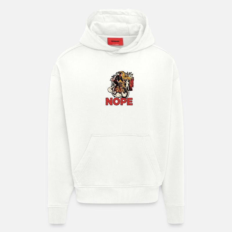 Priorité arts martiaux - Sweat à capuche bio épais oversize fabriqué en UE - OFF WHITE