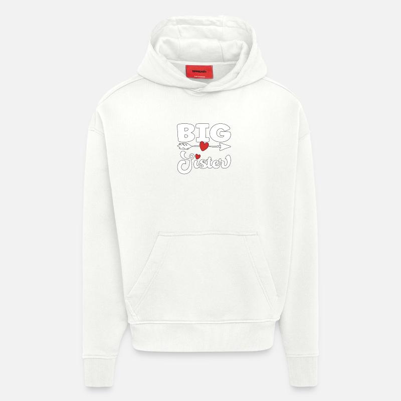 Grande Sœur - große Schwester - Sweat à capuche bio épais oversize fabriqué en UE - OFF WHITE