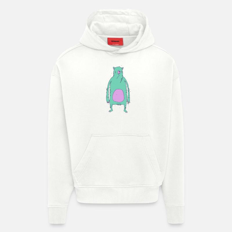 Ours vert - Sweat à capuche bio épais oversize fabriqué en UE - OFF WHITE