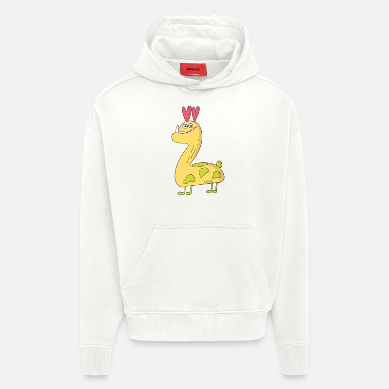 Monstres - Sweat à capuche bio épais oversize fabriqué en UE - OFF WHITE