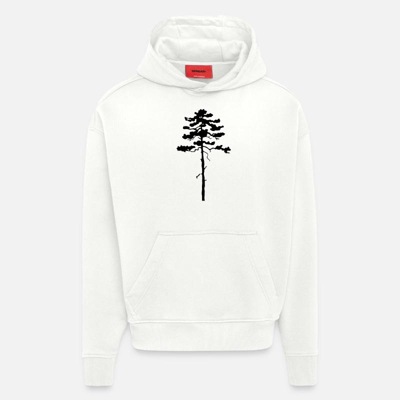 Tree Pine - Sweat à capuche bio épais oversize fabriqué en UE - OFF WHITE