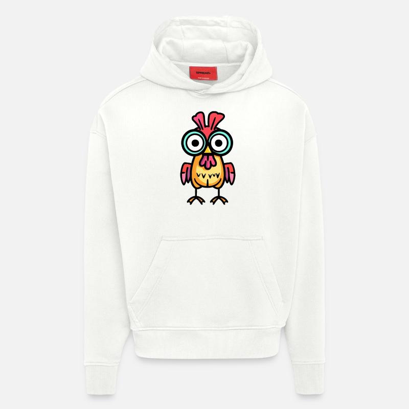Poulet Halloween Bande Dessinée Drôle - Sweat à capuche bio épais oversize fabriqué en UE - OFF WHITE