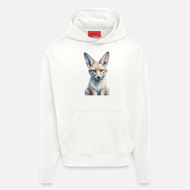 Fennec Renard - Sweat à capuche bio épais oversize fabriqué en UE - OFF WHITE