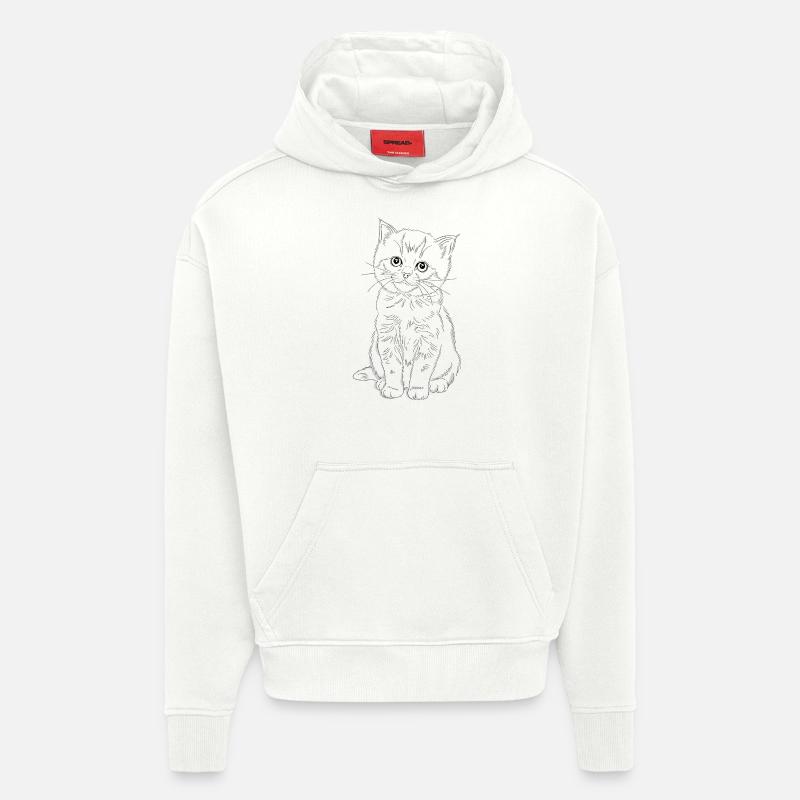 Schüchternes Kätzchen - Hoodie- made by SPREAD  - OFF WHITE