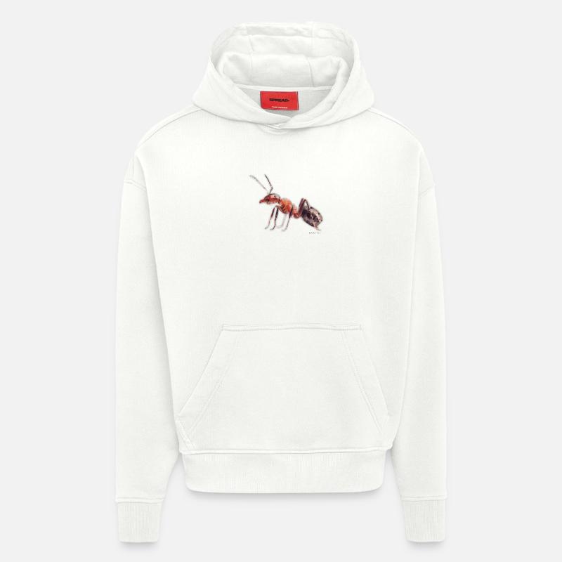 fourmi - Sweat à capuche bio épais oversize fabriqué en UE - OFF WHITE