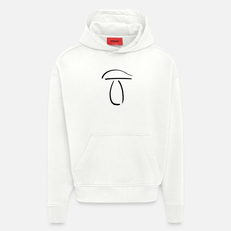 Cèpes aux champignons bâtonnets - Sweat à capuche bio épais oversize fabriqué en UE - OFF WHITE