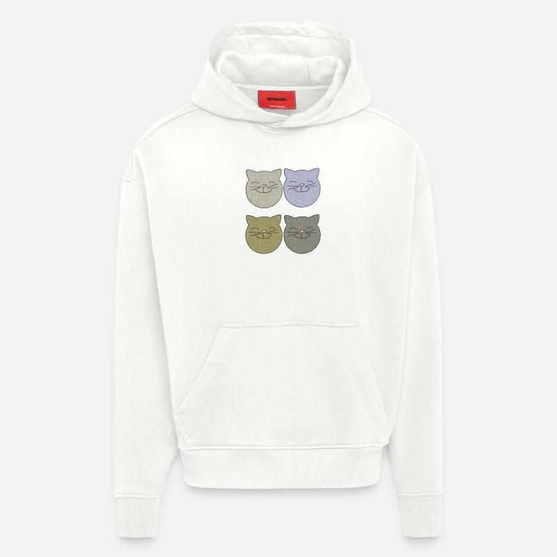Pack Chats 4 - Sweat à capuche bio épais oversize fabriqué en UE - OFF WHITE