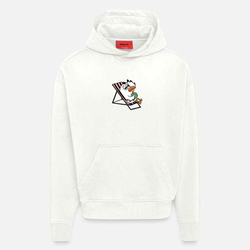 Mouette - Sweat à capuche bio épais oversize fabriqué en UE - OFF WHITE