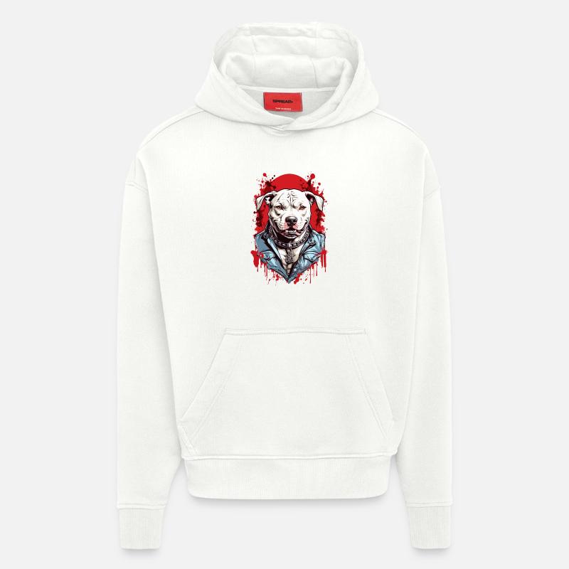 Hunderasse Pitbulls - Hoodie- made by SPREAD  - OFF WHITE