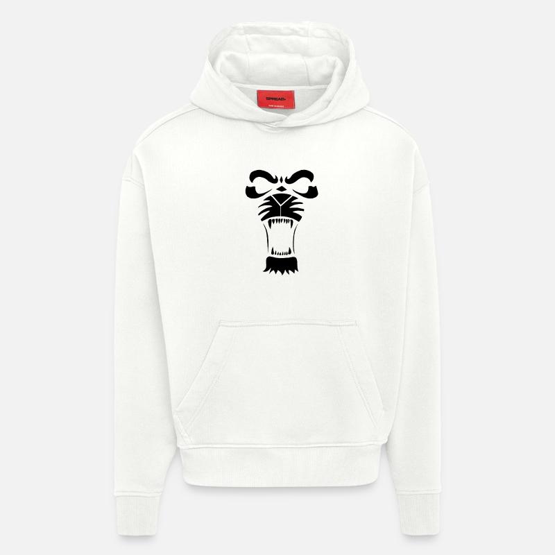 Raublöwe oder Tiger (Schwarz) - Hoodie- made by SPREAD  - OFF WHITE