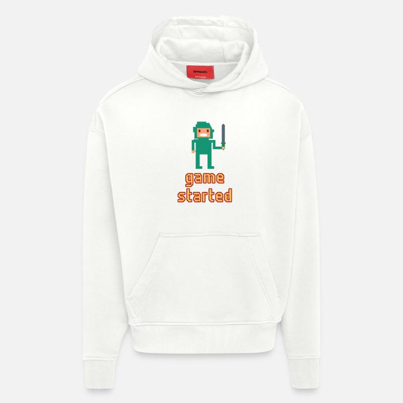 Début du match - Retour à l’école - Sweat à capuche bio épais oversize fabriqué en UE - OFF WHITE