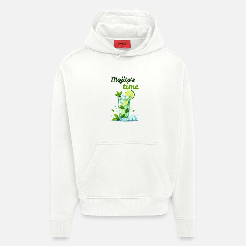 Cocktail mojito par Helfspawn - Sweat à capuche bio épais oversize fabriqué en UE - OFF WHITE