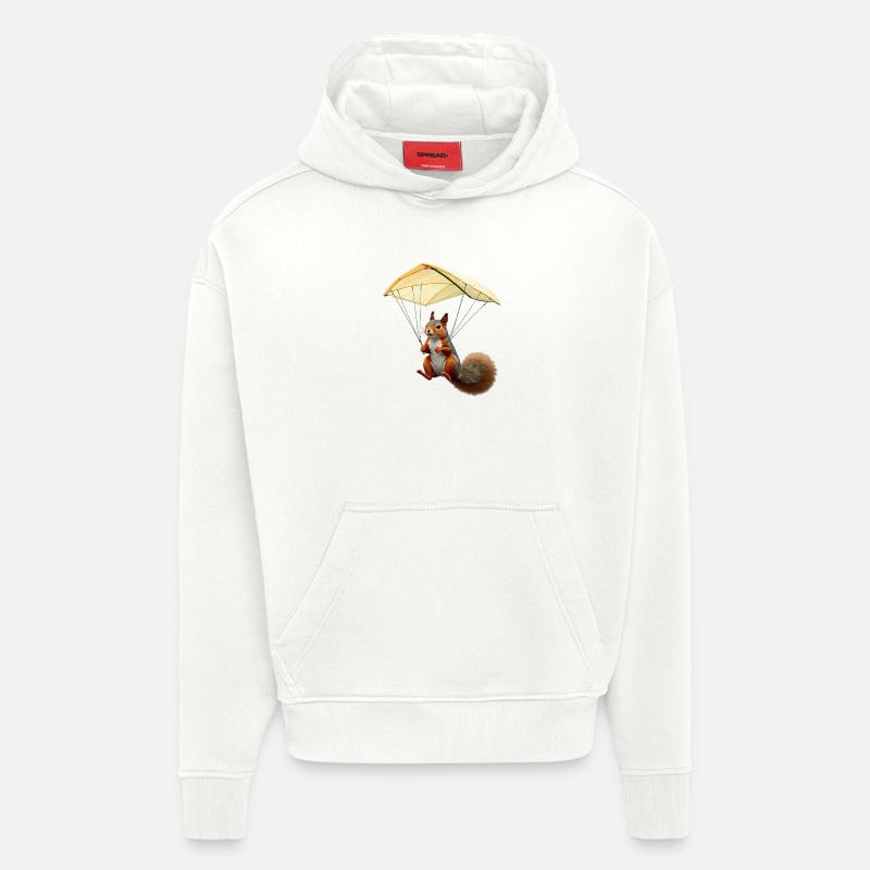 Fliegendes Eichhörnchen - Hoodie- made by SPREAD  - OFF WHITE