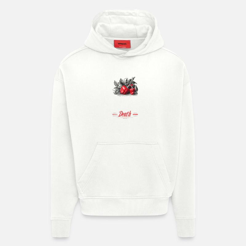 Mort par le piment - Sweat à capuche bio épais oversize fabriqué en UE - OFF WHITE