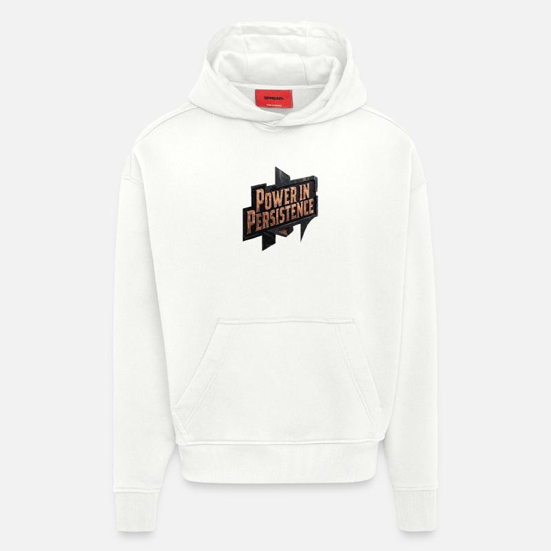 La puissance de la persévérance - Sweat à capuche bio épais oversize fabriqué en UE - OFF WHITE