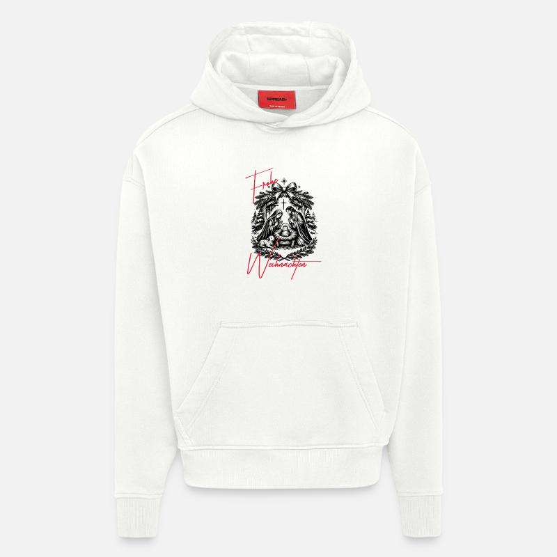 Weihnachtskrippe - Hoodie- made by SPREAD  - OFF WHITE